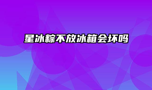 星冰粽不放冰箱会坏吗