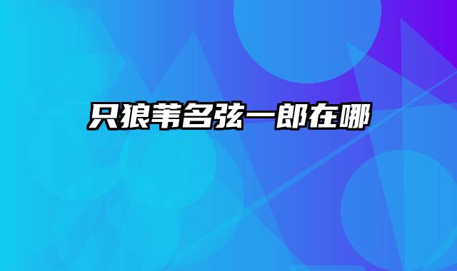 只狼苇名弦一郎在哪