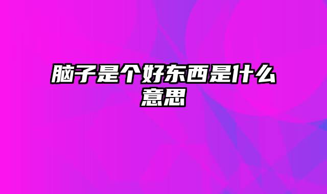 脑子是个好东西是什么意思