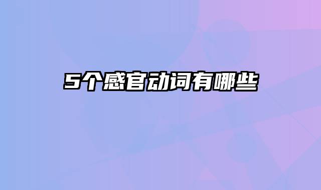 5个感官动词有哪些
