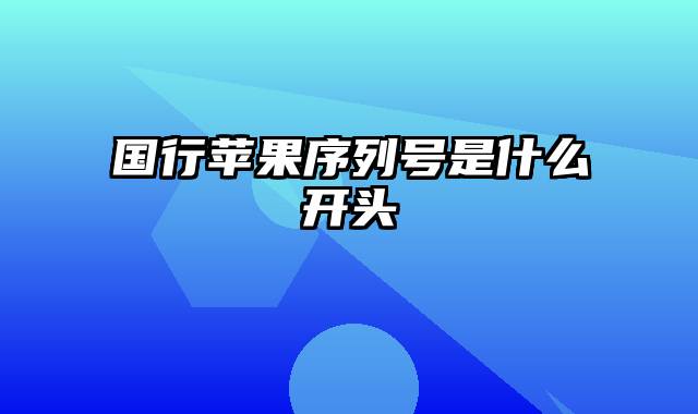 国行苹果序列号是什么开头