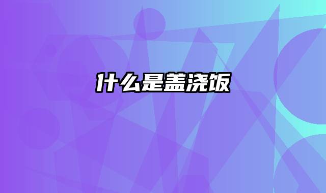 什么是盖浇饭
