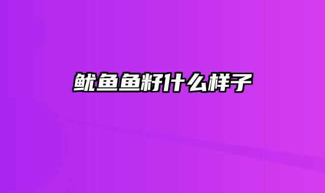 鱿鱼鱼籽什么样子