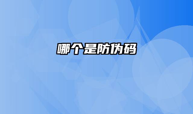 哪个是防伪码