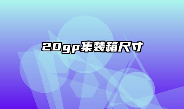20gp集装箱尺寸
