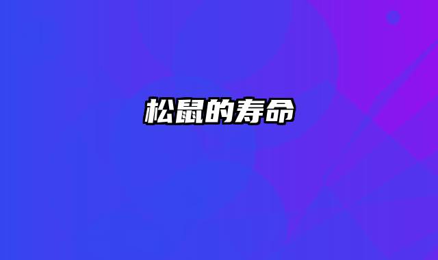 松鼠的寿命