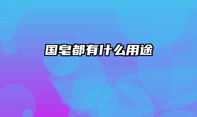 国皂都有什么用途