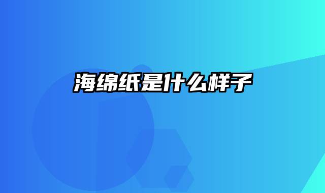 海绵纸是什么样子