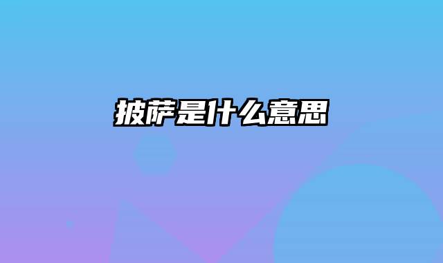 披萨是什么意思