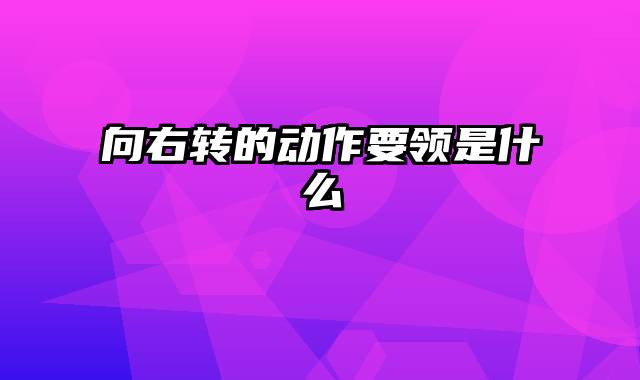 向右转的动作要领是什么