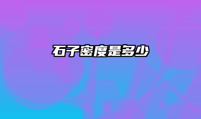 石子密度是多少