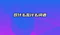 欢什么乱什么词语