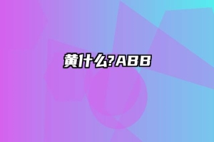 黄什么?ABB