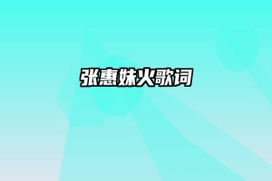 张惠妹火歌词