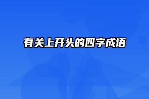 有关上开头的四字成语