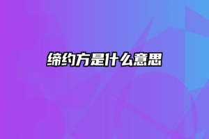 缔约方是什么意思