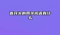 首开头的四字成语有什么