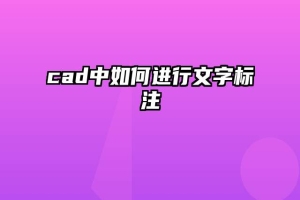 cad中如何进行文字标注