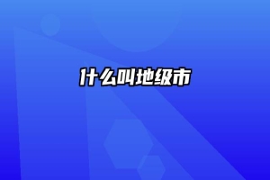 什么叫地级市