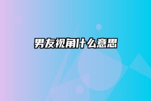 男友视角什么意思