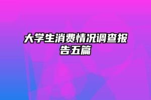 大学生消费情况调查报告五篇