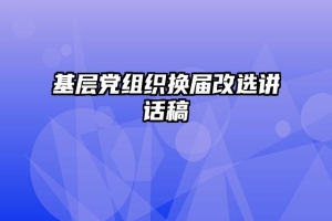 基层党组织换届改选讲话稿