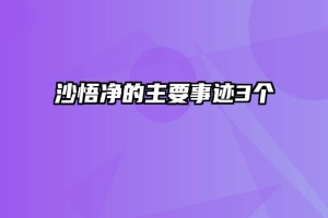沙悟净的主要事迹3个