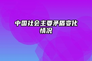 中国社会主要矛盾变化情况