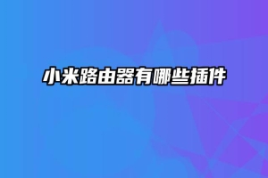 小米路由器有哪些插件