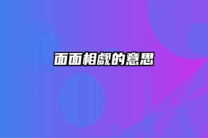 面面相觑的意思
