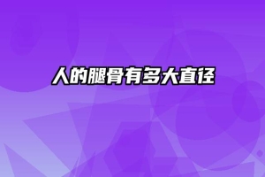 人的腿骨有多大直径