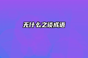 无什么之谈成语
