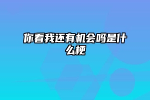 你看我还有机会吗是什么梗
