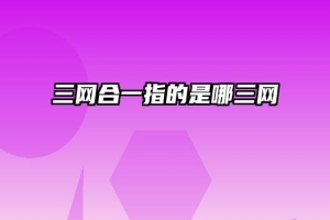 三网合一指的是哪三网