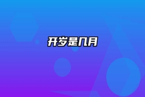 开岁是几月