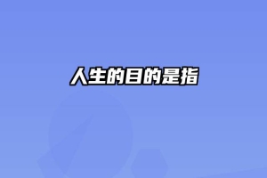 人生的目的是指
