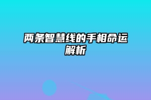 两条智慧线的手相命运解析