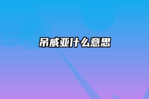 吊威亚什么意思