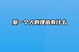 爱一个人的理由有什么