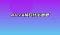micro接口什么意思